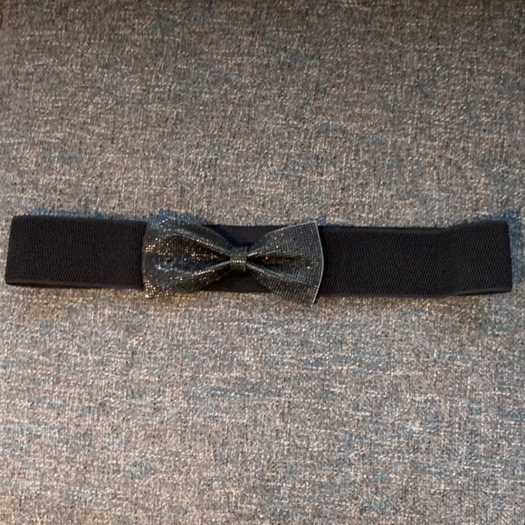 Torrid Black Bow Stretch Belt - Size 1 - Picture 3 of 5